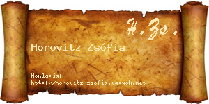 Horovitz Zsófia névjegykártya